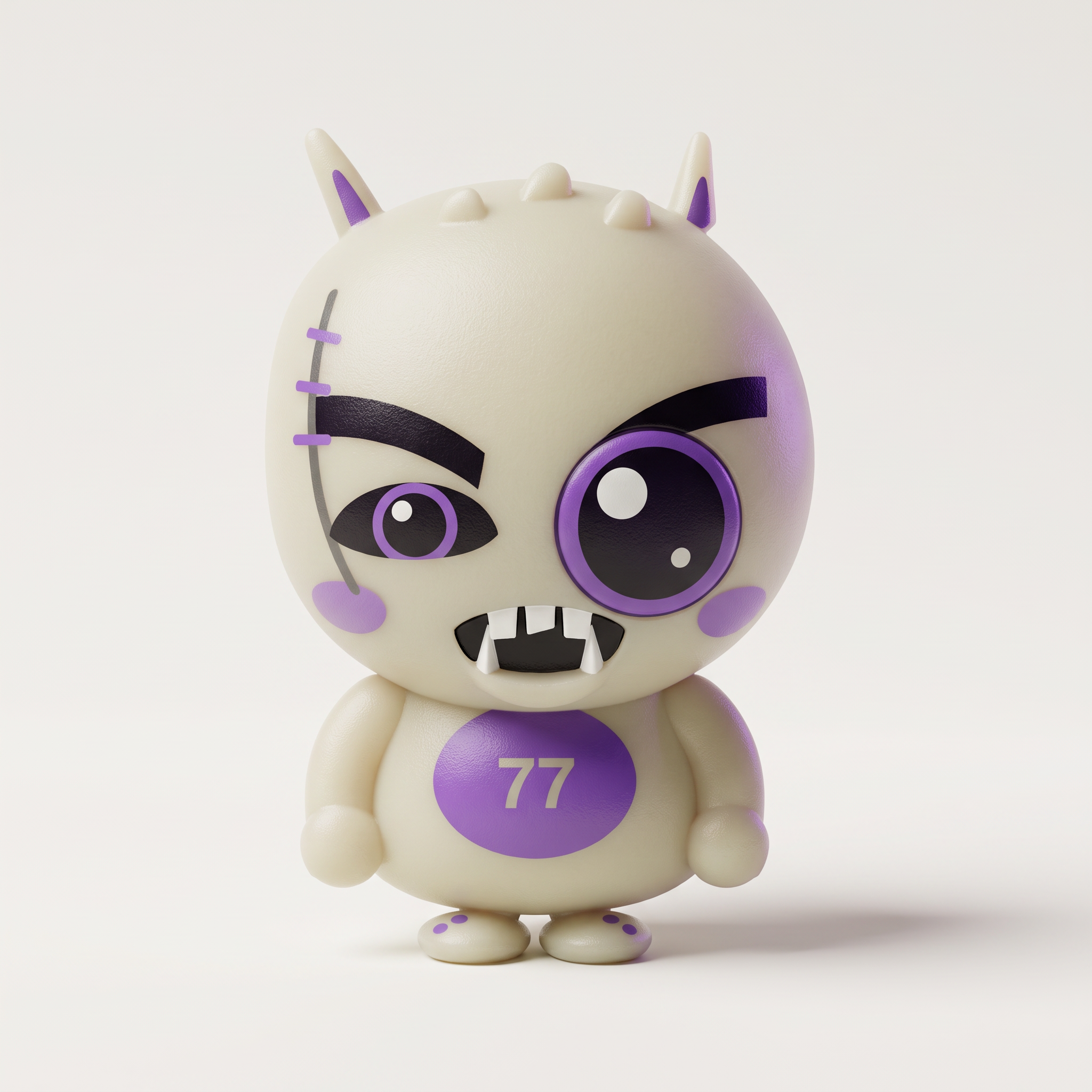 GRUMLO GHOST glow in the dark soft vinyl figure with purple accents