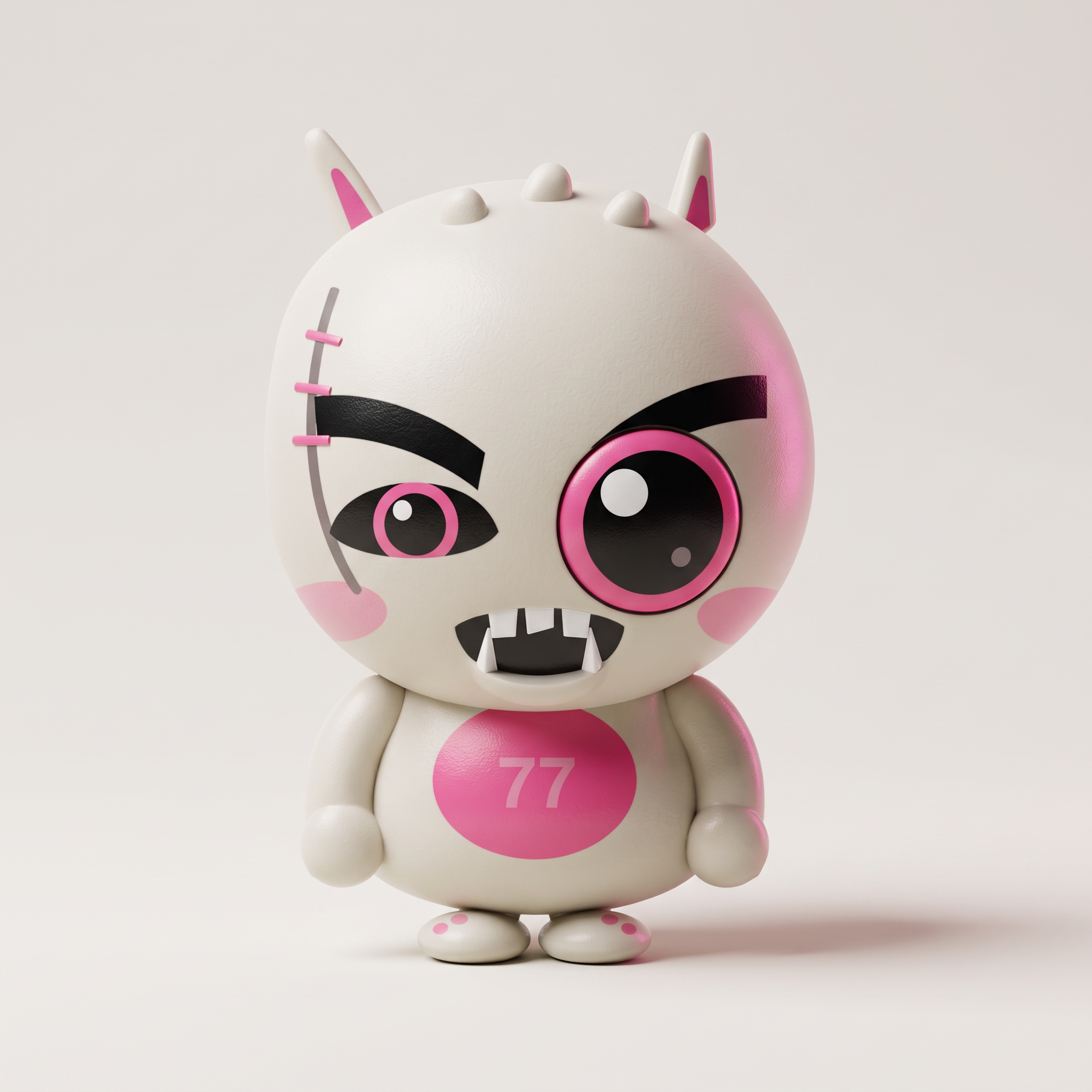 GRUMLO SUGAR bone soft vinyl figure with pink accents
